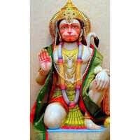 24-inch Marble Hanuman Statue - Handcrafted Durable Art Piece | Easy To Clean, Washable, Religious Theme