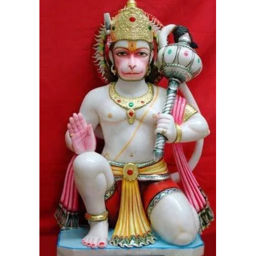 1Feet Marble Hanuman Statue