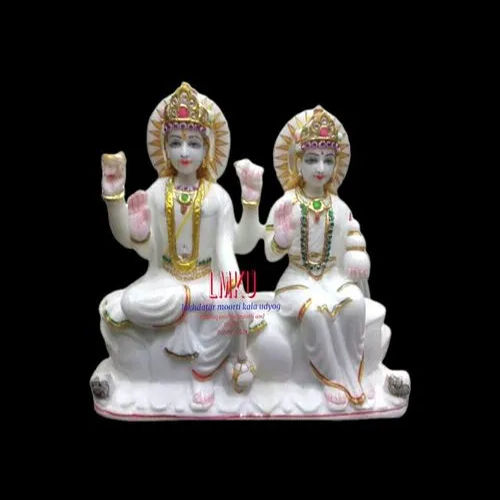 White Marble Laxmi Vishnu Statue - Feature: Moisture Proof