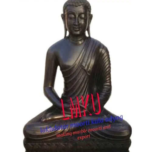 Marbal Buddha Statue In Black Stone - Feature: Easy To Clean