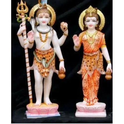 White Marble Shiv Parvati Statue - Feature: Moisture Proof