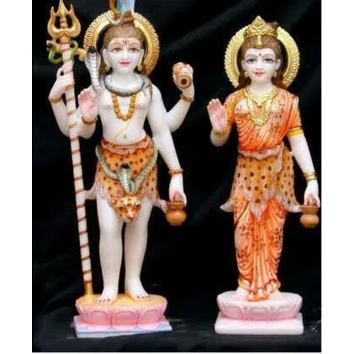 White Marble Shiv Parvati Statue