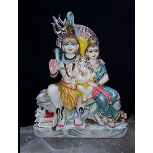 2Feet Marble Shiva Family Statue - Feature: Easy To Clean