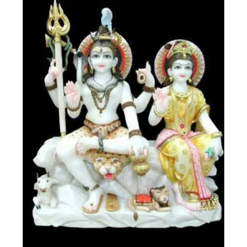 White Marble Shiv Parivar Statue