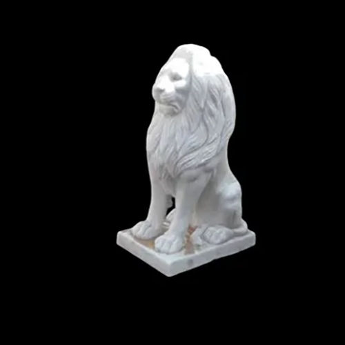 12Inch Marbal Lion Statue - Color: White