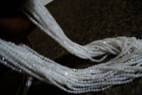 Natural White Rainbow Moonstone 2mm Rondelle faceted Beads Strand 13''