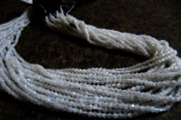 Natural White Rainbow Moonstone 2mm Rondelle faceted Beads Strand 13''