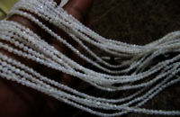 Natural White Rainbow Moonstone 2mm Rondelle faceted Beads Strand 13''