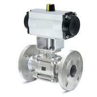 Three piece Pneumatic 2 way ball valve