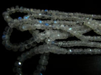 Natural white Rainbow Moonstone Rondelle Faceted 4to7mm Beads Strand 8''