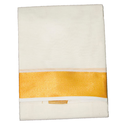 Jari Dhothi And 9X5 Pair - Color: White