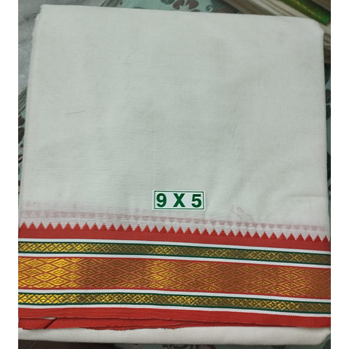 Jari Dhothi And 9X5 Pair - Color: White