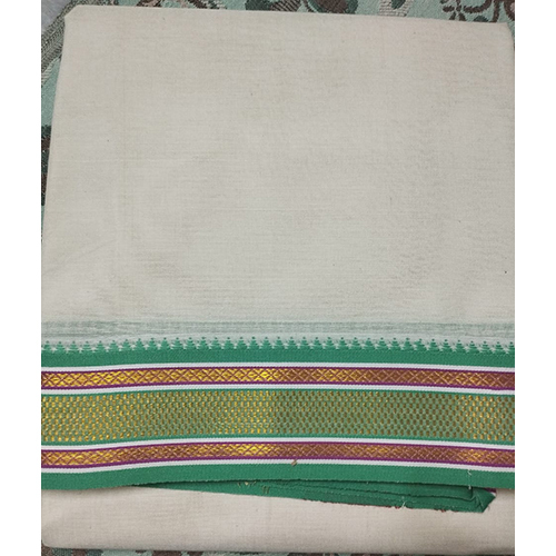 Jari Dhothi And 9X5 Pair - Color: White