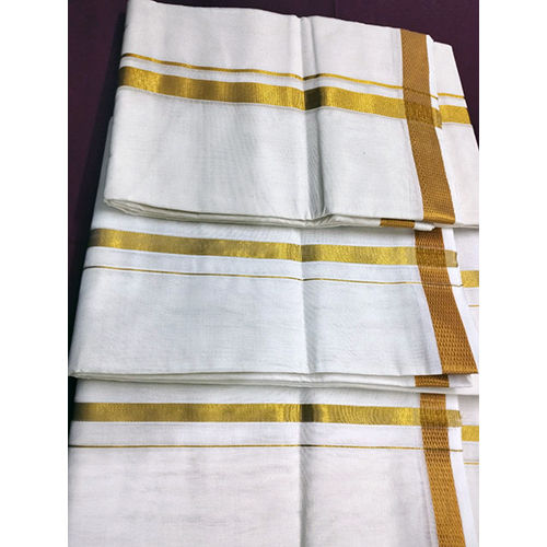 Handloom Jari Mens Wedding Dhothi 80 By 80 Counts - Color: Multicolor