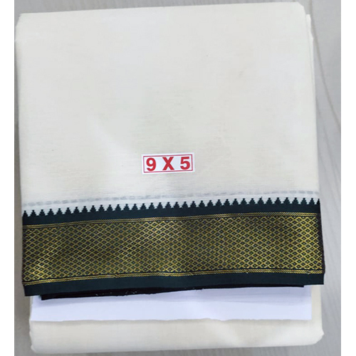 Mayilkan 10 Kan Mens Dhothi And 9X5 Pair - Color: White