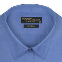Mens Solid Formal Blue Shirt