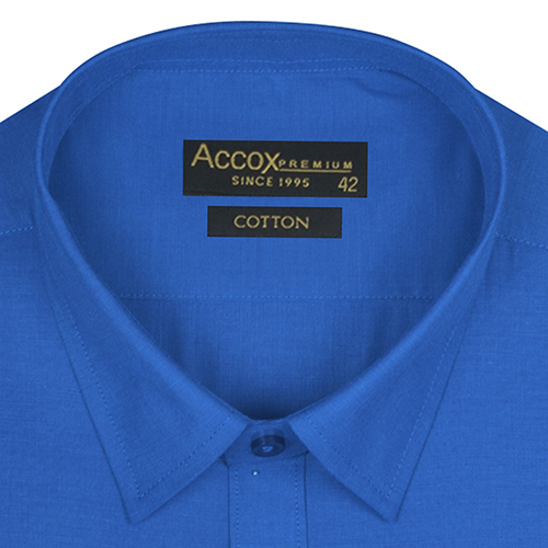 Mens Solid Formal Royal Blue Shirt