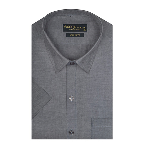 Mens Cotton Half Sleeves Regular Fit Solid Plain Formal Shirt - Feature: Breathable