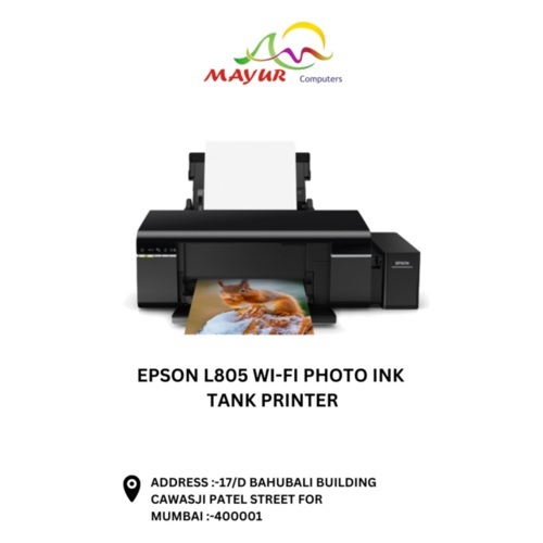 Epson L805 Wi-Fi Photo Ink Tank Printer - Color: Black