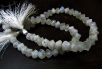 White Rainbow Moonstone Twisted Rondelle 9 to 10mm Strand 10'' long