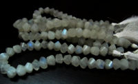 White Rainbow Moonstone Twisted Rondelle 9 to 10mm Strand 10'' long