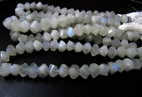 White Rainbow Moonstone Twisted Rondelle 9 to 10mm Strand 10'' long