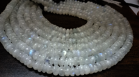 Natural White Rainbow Moonstone Rondelle Plain 8-9 mm Beads Strand 8''long