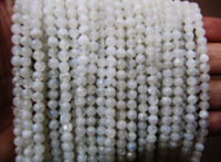 Natural Rainbow Moonstone Round Plain 4mm Beads Strand 13 Inches long