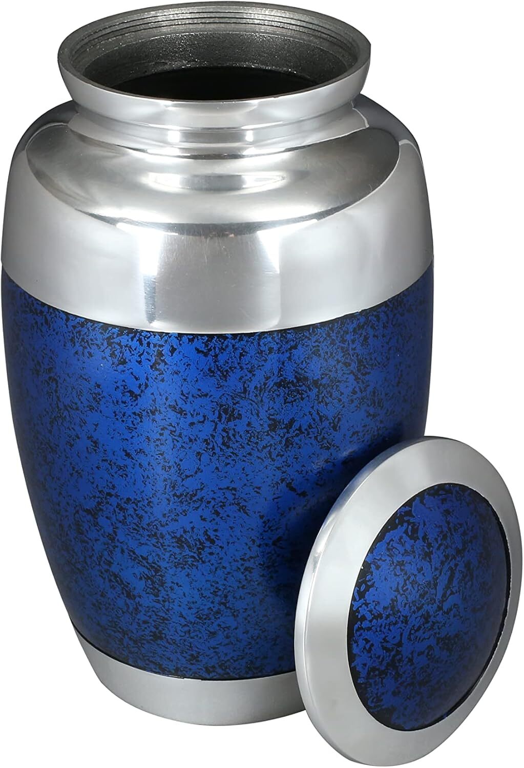 Blue & Silver Beautiful Cremation Adult Urn for 220 Cunib Inches Ashes Storage- Funeral Urns Supplies