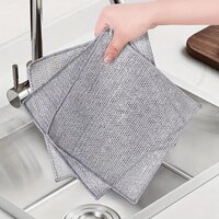 Non Scratch Wire Dishcloth - 20x20 Cm, Durable Two Layer Design, Effortless Cleansing With Advanced Diamond Lattice Weaving, Ideal For All Cookware