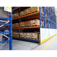 Industrial Motorised Mobile Racks - Mild Steel Rectangular Design, Blue Finish For Heavy-duty Industrial Use