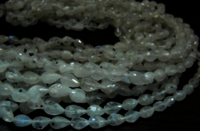 Natural White Rainbow Moonstone Drop shape 5x7 mm Beads Strand 13''long