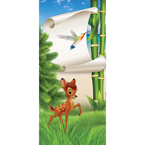 C-7 PVC Cartoon Printed Door Paper