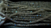 Natural White Rainbow Moonstone Tyre Shape Beads 3 to 5mm Strand 13''long