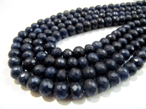 Dyed Sapphire Beads Rondelle Faceted Sapphire Beads 8-9mm13''long