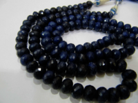 Pack of 10 Loose Beads of Blue Sapphire Rondelle Faceted 7mm to 11mm Beads