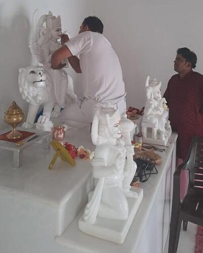 White Marble Durga Statues