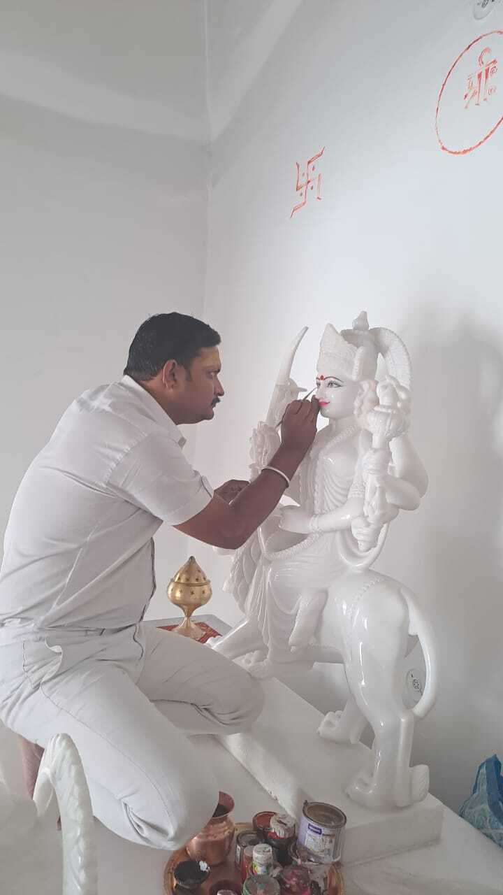 White Marble Durga Statues