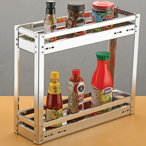 Ss Bottle  2 Shelf Pull Out - Color: As Per Requirement