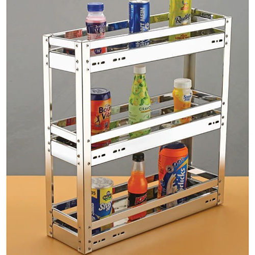 Ss Bottle  3 Shelf Pull Out - Color: As Per Requirement