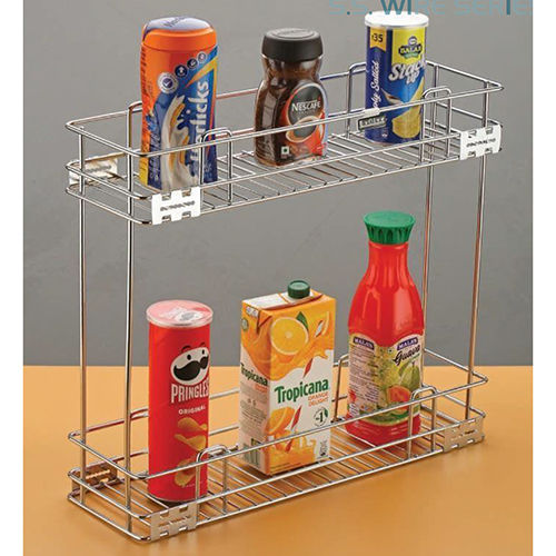 Ss Wire 2 Shelf Bottle Pull Out - Color: As Per Requirement