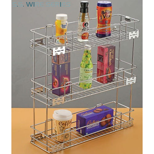 Ss Wire 3 Shelf Bottle Pull Out - Color: As Per Requirement