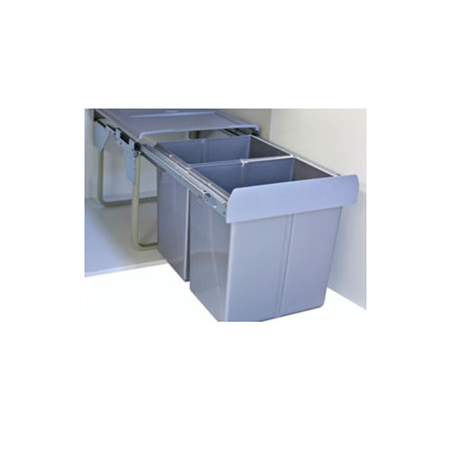 Soft Close Pullout Double Sliding Waste Bin - Color: As Per Availability