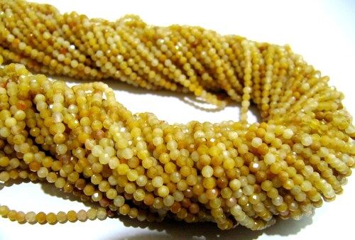 Natural Yellow Rutilated Quartz Rondelle Faceted Beads 2mm Strand 13''long