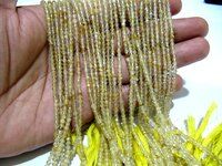 Natural Golden Rutilated Quartz 2.5mm Rondelle Faceted Beads 13''Long