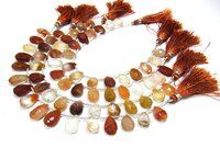 Natural Copper Rutilated Quartz Pear Shape10x13 to 11x16mm Beads Strand 8''