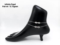 Silver 92.5 Infinity Anklets