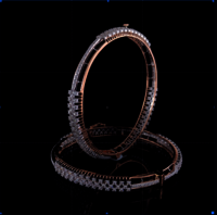 Real Diamond Bangle - 14kt Gold, 27.35gm | Round Shape, Gh Color, Vs Clarity, Timeless Elegance In Exquisite Brilliance