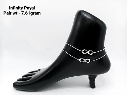 New Design Silver 92.5 Infinity Anklets (Payal)