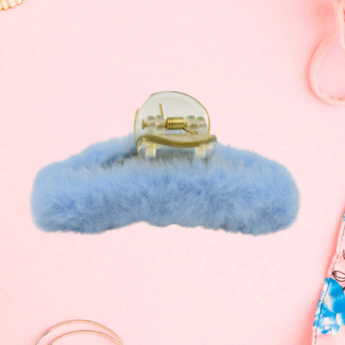 Large Plush Hair Claw Clips, Plastic Fluffy Hair Claw Hair Non-slip Plush Cute Big Hair Clip, Clips for Thick Hair for Daily, Parties (1 Pc / Mix Design)